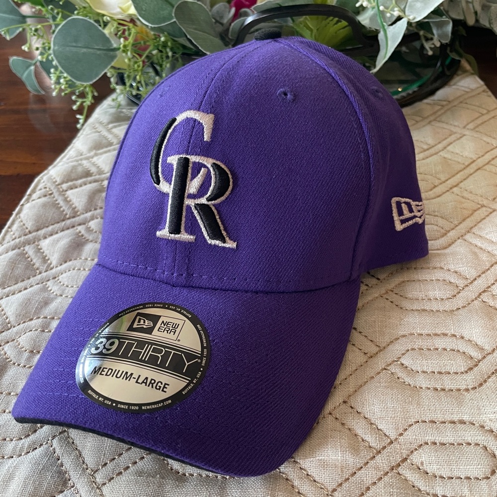 New Era Men's Colorado Rockies 39Thirty Purple Stretch Fit Hat  Medium-large